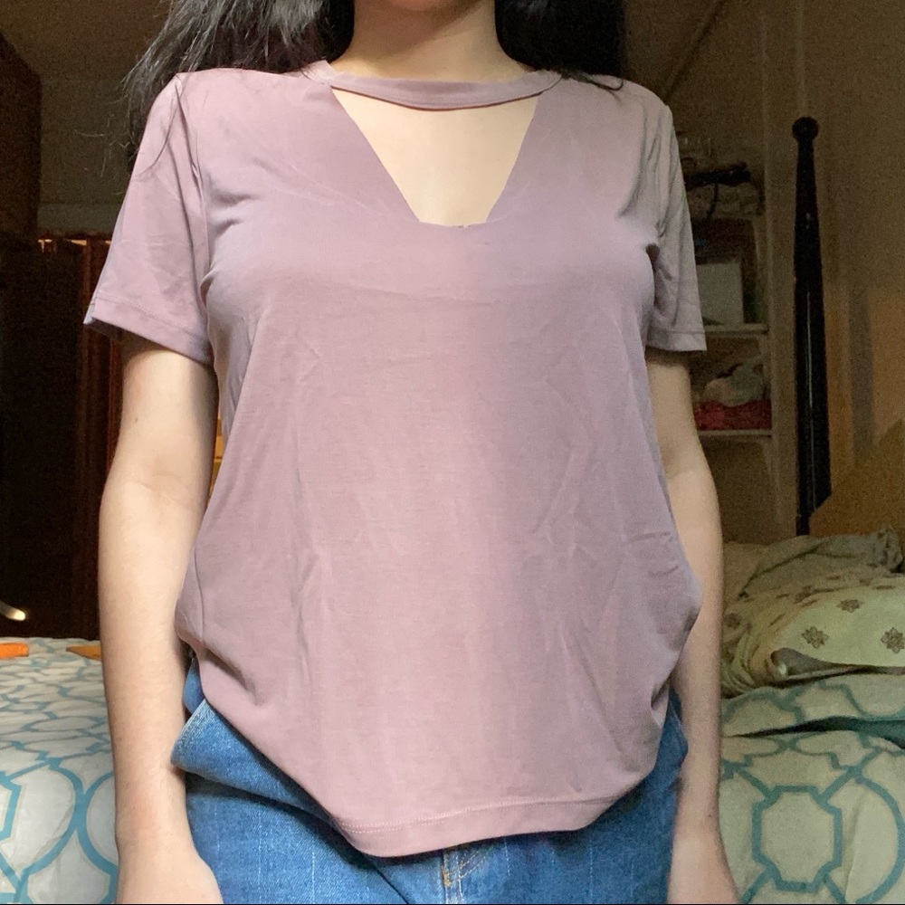 Forever 21 Mauve Choker Neck Top